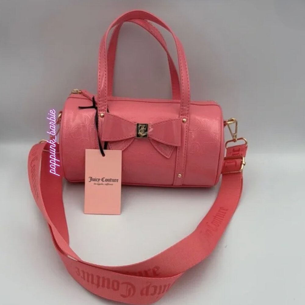 Juicy Couture Pink Lemonade Barrel‎ Bag NWT Bow Bowling Purse